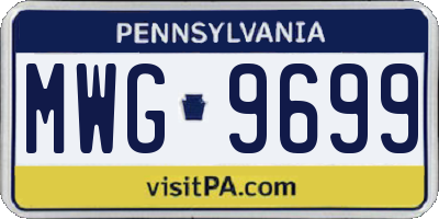 PA license plate MWG9699