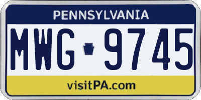 PA license plate MWG9745
