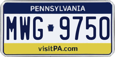 PA license plate MWG9750