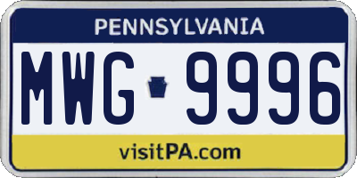 PA license plate MWG9996