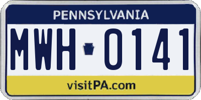 PA license plate MWH0141
