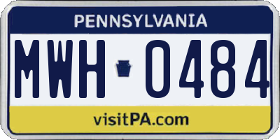PA license plate MWH0484