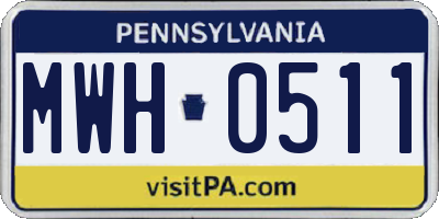PA license plate MWH0511