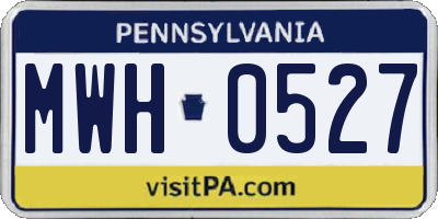 PA license plate MWH0527