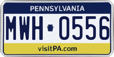 PA license plate MWH0556
