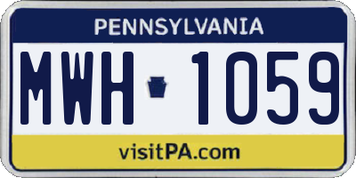 PA license plate MWH1059
