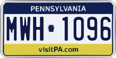 PA license plate MWH1096