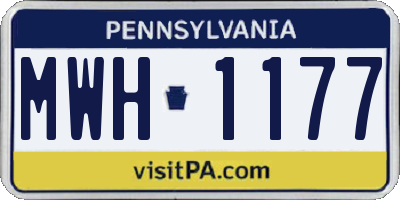 PA license plate MWH1177