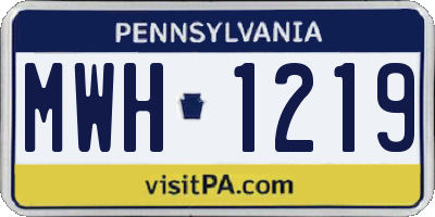PA license plate MWH1219