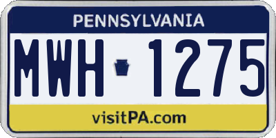PA license plate MWH1275
