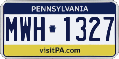 PA license plate MWH1327