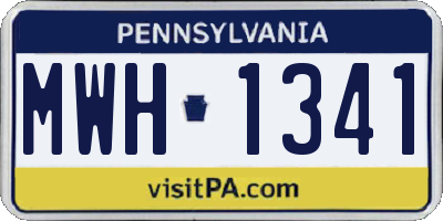 PA license plate MWH1341