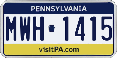 PA license plate MWH1415