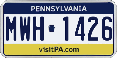 PA license plate MWH1426