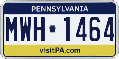 PA license plate MWH1464