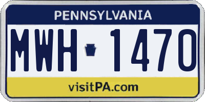 PA license plate MWH1470
