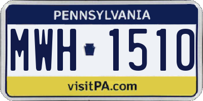 PA license plate MWH1510