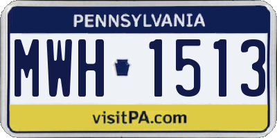 PA license plate MWH1513