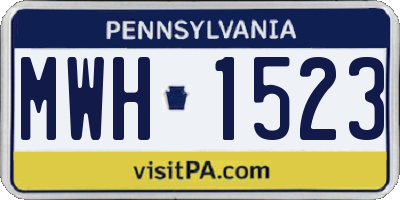 PA license plate MWH1523