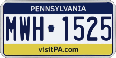 PA license plate MWH1525