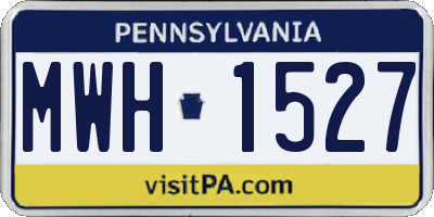 PA license plate MWH1527