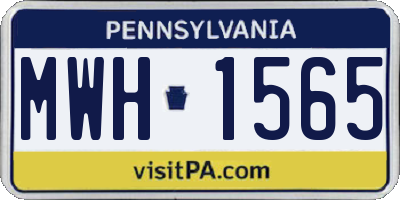 PA license plate MWH1565