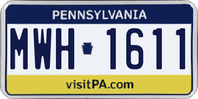 PA license plate MWH1611