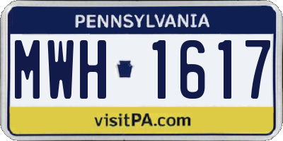 PA license plate MWH1617