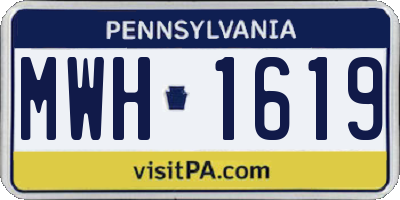 PA license plate MWH1619
