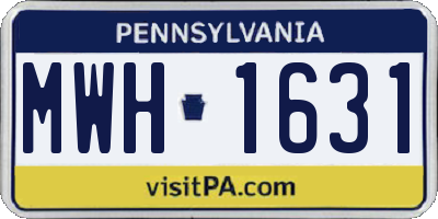 PA license plate MWH1631