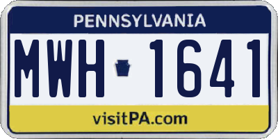 PA license plate MWH1641