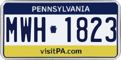 PA license plate MWH1823