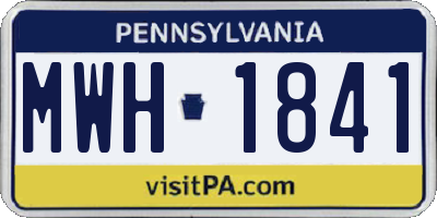 PA license plate MWH1841