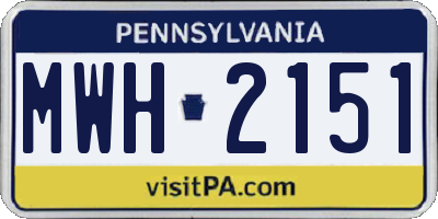 PA license plate MWH2151