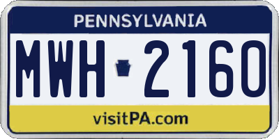 PA license plate MWH2160