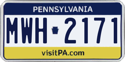 PA license plate MWH2171