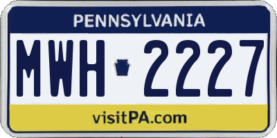 PA license plate MWH2227