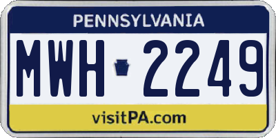 PA license plate MWH2249