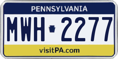 PA license plate MWH2277