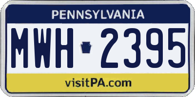 PA license plate MWH2395