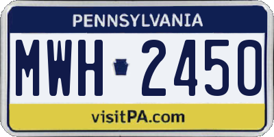 PA license plate MWH2450