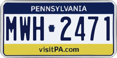 PA license plate MWH2471