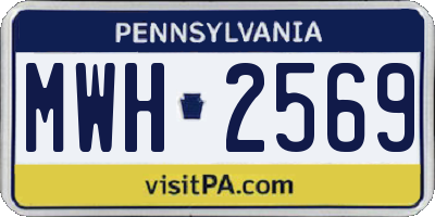 PA license plate MWH2569