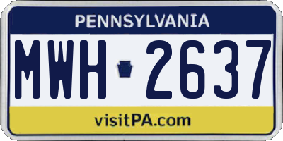 PA license plate MWH2637