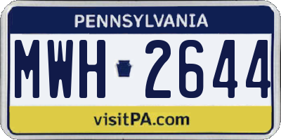PA license plate MWH2644