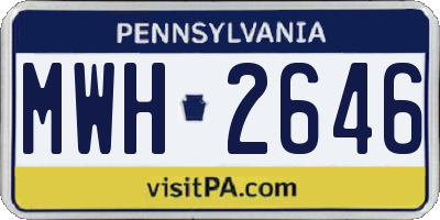 PA license plate MWH2646