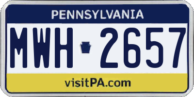 PA license plate MWH2657