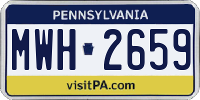 PA license plate MWH2659
