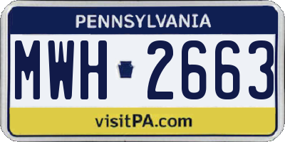 PA license plate MWH2663