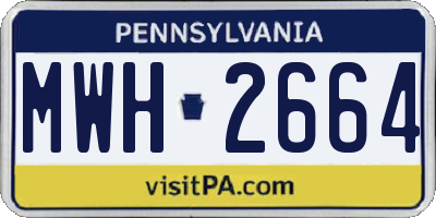 PA license plate MWH2664